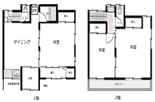 荒川三丁目貸家（成約済）の間取り図