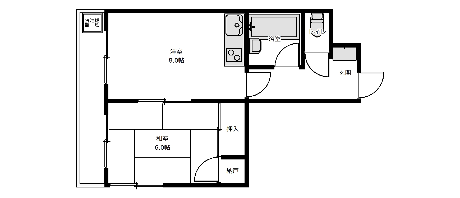 ハウス小林NO.6　2F（成約済）の間取り図