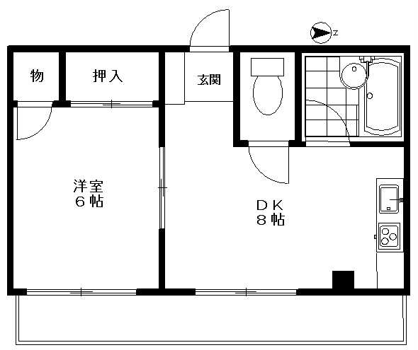 ハウス小林No.6 家具付（成約済）の間取り図
